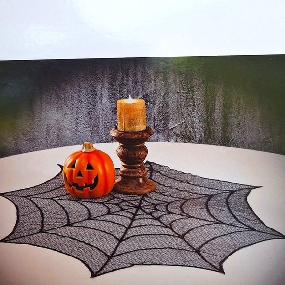 Halloween Table Cloth Spider Web Table Topper Party Centerpiece New with Tag - Picture 11 of 11
